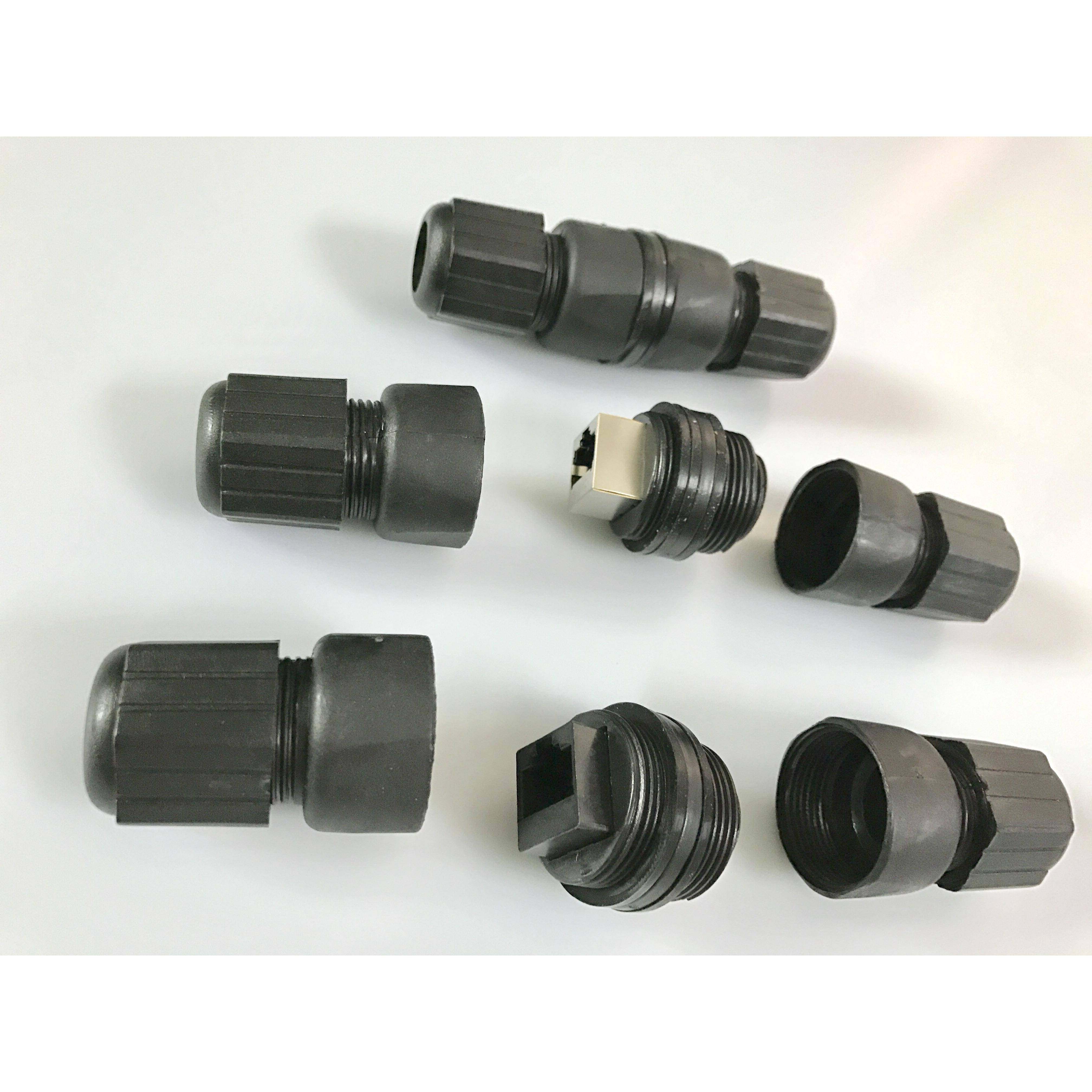 M25CAT5CAT6面板对接屏蔽网路线 线超防水连接器/六类乙太网RJ45