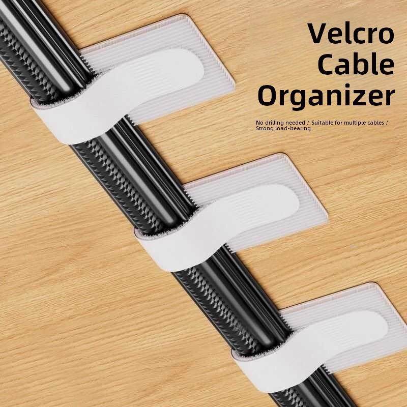 采购产品电缆管理器，数据电缆存储工件，电脑桌面线束，魔术贴领