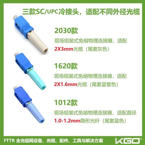SC-UPC现场快速连接头免熔冷接头FTTR