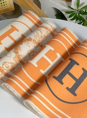 法式橙色棉麻餐垫防水免洗咖啡杯碗垫高级感隔热防烫盘子西餐桌垫