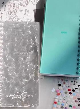 绿色玻璃海水波纹a7手账本ins小众高颜值学生笔记本日程记事本子