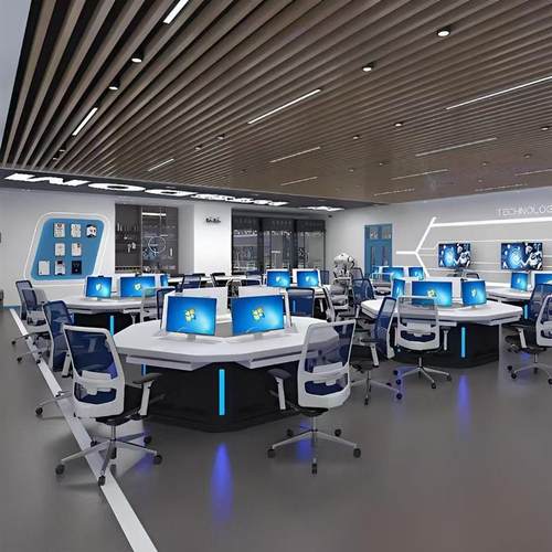 烤漆多边形会议桌现代无纸化多人控制台科技感会议室六边形操直销