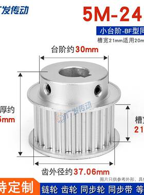 同步轮 5M24齿T 凸台阶同步皮带轮 槽宽21 BF型K型精加工成品内孔