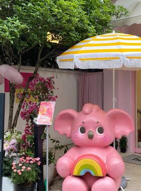 户外黄色条纹遮阳沙滩伞海滩折叠防紫外线太阳伞小推车展示雨棚伞