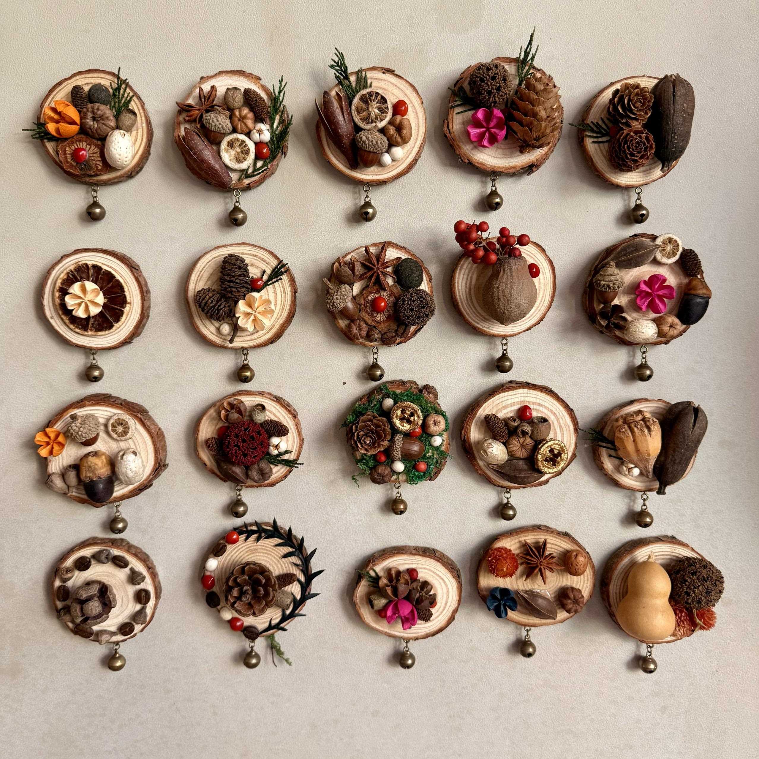 侘寂风天然干果冰箱贴大理苍山果实冰箱贴森系小众个性冰箱贴