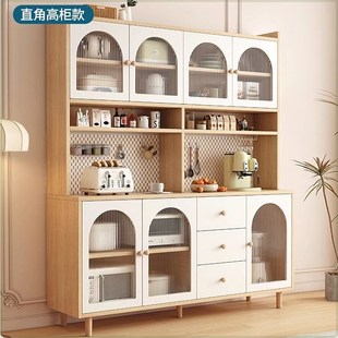 家用客厅酒柜现代简约轻奢储物橱柜 定制奶油风餐边柜靠墙一体新款