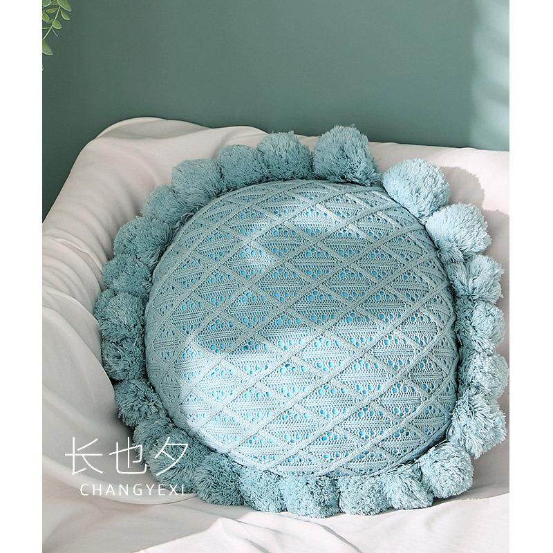 长也夕北欧纯色蓝针织抱枕靠垫民宿软装枕套客厅沙发床头靠枕腰枕,居家布艺,靠垫/抱枕,淘宝优惠券,粉丝福利购,淘宝优惠卷