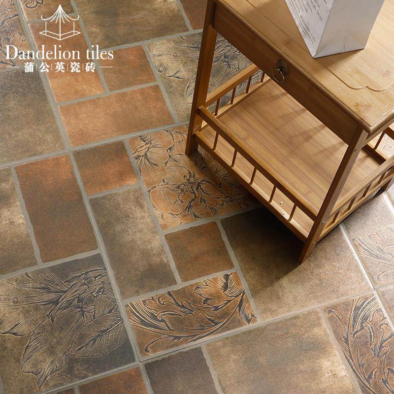 民宿庭院中式彷古砖咖啡店饭厅覆古瓷砖花砖阳台客厅防滑地砖花园