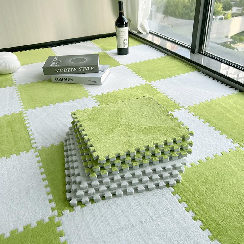 雪芙短绒拼接泡沫地毯卧室床边地垫大面积全铺免洗飘窗垫窗台垫子
