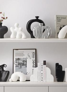 HANICE北欧现代高级感软装饰品陶瓷摆件轻奢样板间客厅电视柜摆设