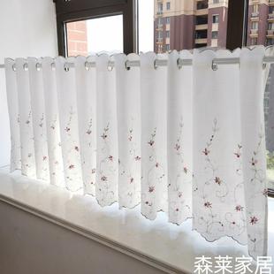 免打孔半截窗帘厨房纱帘短帘咖啡帘小窗帘短窗帘飘窗阳台遮光半帘