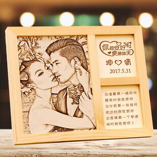 教师节礼物实用送老公老婆木刻画定制照片生日女生男朋友毕业
