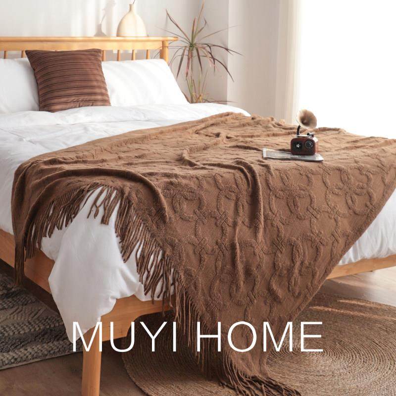 轻奢圆形锁扣床尾毯民宿床尾巾客厅沙发毯卧室床上用毛毯盖毯子,床上用品,休闲毯/毛毯/绒毯,淘宝优惠券,粉丝福利购,淘宝优惠卷