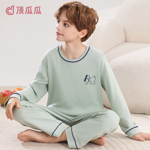 2025新款男童睡衣纯棉家居服套装