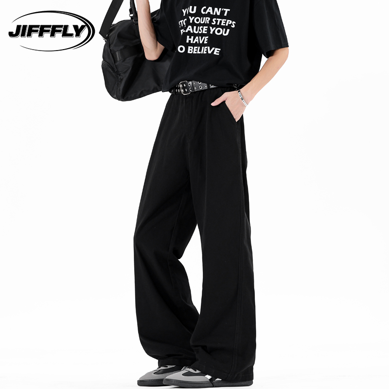 Jifffly休闲裤男2025夏季新款美式潮牌复古阔腿裤宽松百搭长裤子