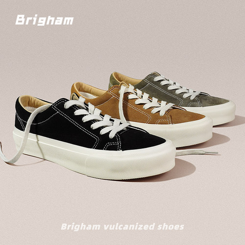 Brigham复古翻毛皮板鞋硫化鞋