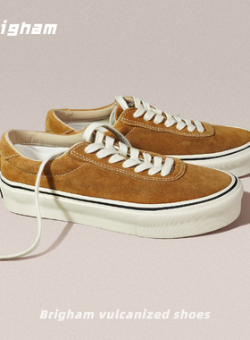 秋冬翻毛皮日系经典低帮水染牛反绒硫化鞋复古板鞋男女款L3000