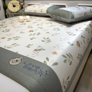 类母婴级田园卡通小兔夏季 夏天空调软席子 冰丝凉席藤席2新款