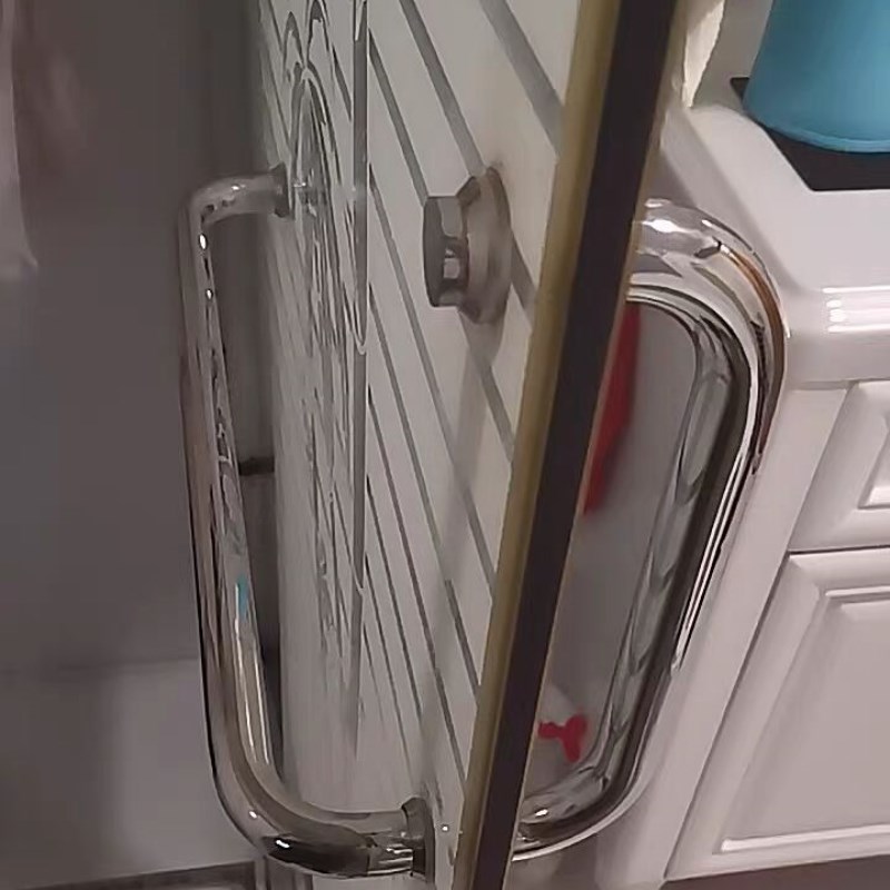 淋浴房拉手浴室卫生间把手玻璃门拉手移门把手0不锈钢L型加厚铜