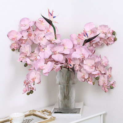 Lnol欧式复古仿真油画嫣紫蝴蝶兰 客厅电视柜摆放装饰假