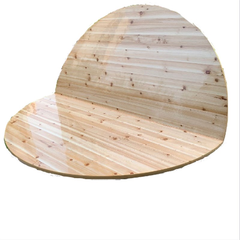 圆桌面折叠家用酒店实木杉木对拼桌子人5人2人饭店圆形餐桌