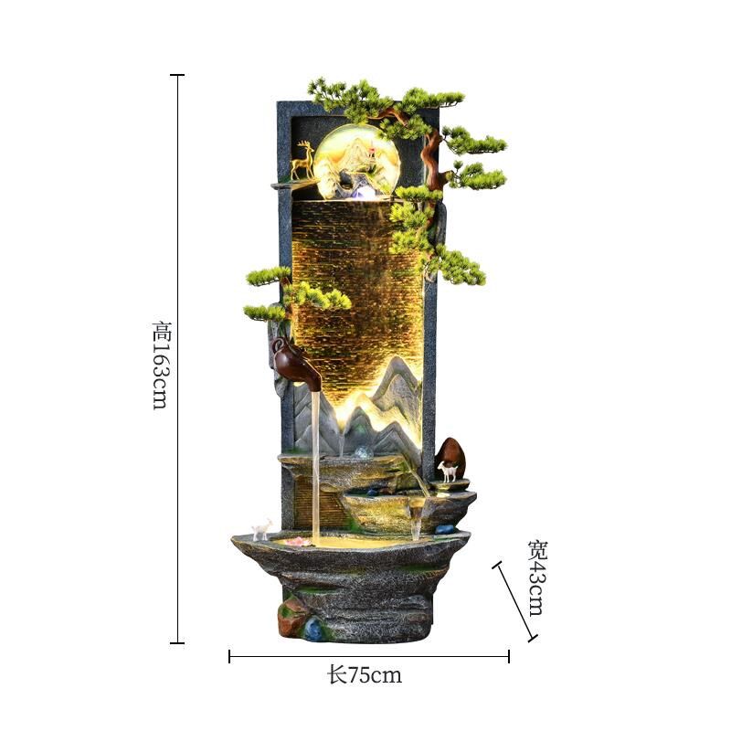假山喷泉流水屏风玄关客厅循环水电视柜旁景观饰水幕墙