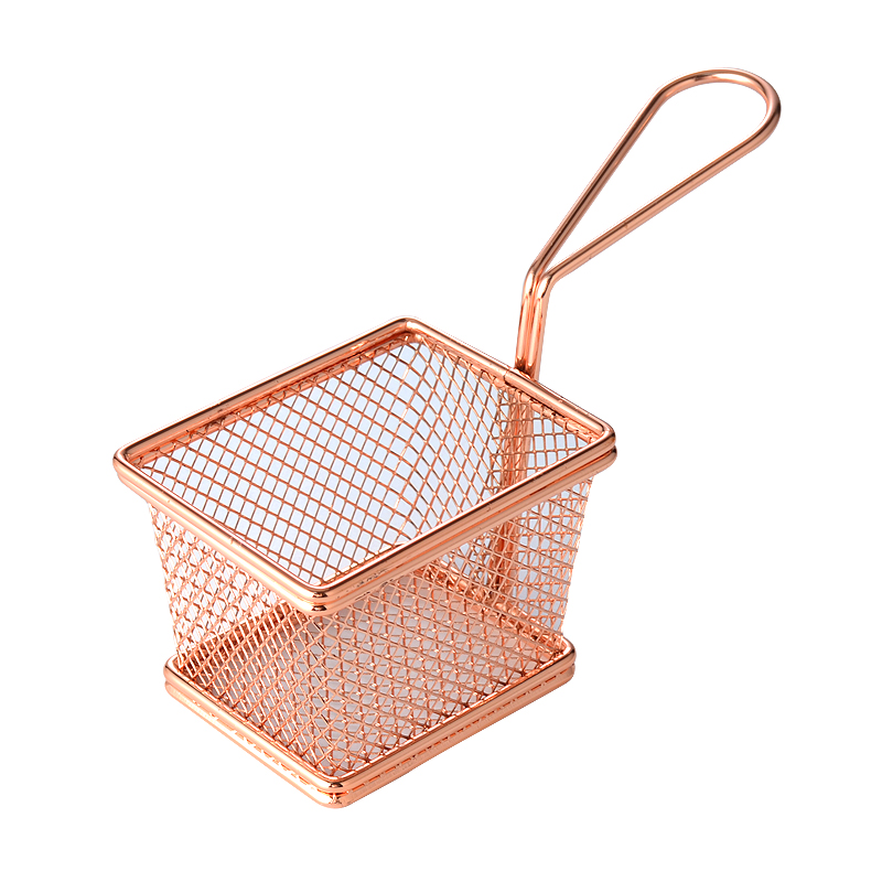 迷你炸蓝不锈钢炸网炸筛薯条炸篮网筛麦当劳小吃点心筐框