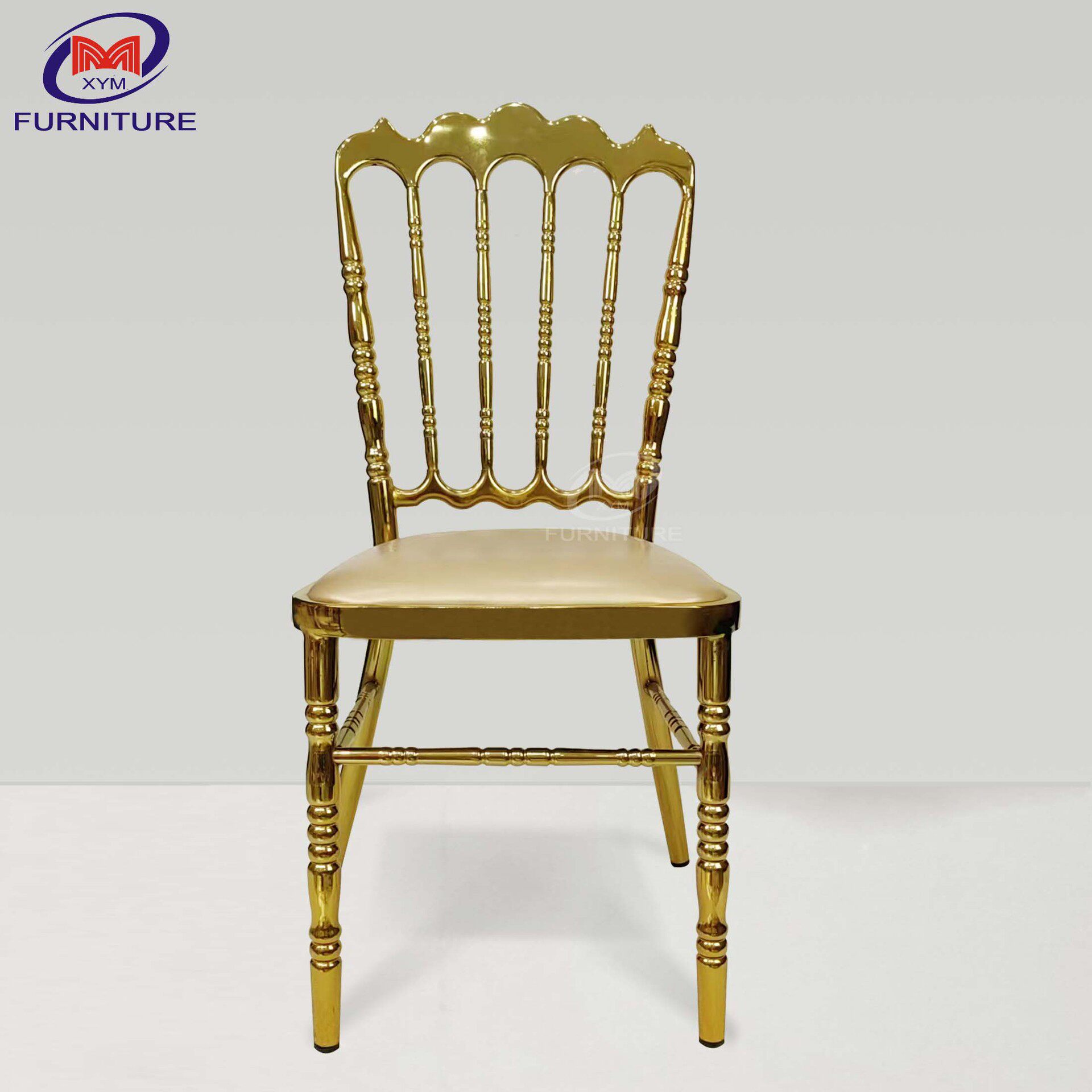 厂家  金属不锈钢拿破仑椅 婚礼户外椅 酒店软座包拿破仑椅