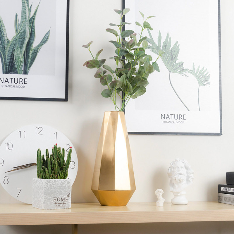 花瓶仿铜干花软装摆件家居饰品客厅插画北欧欧式创意花器轻奢ins,家居饰品,家饰软装搭配套装,淘宝优惠券,粉丝福利购,淘宝优惠卷