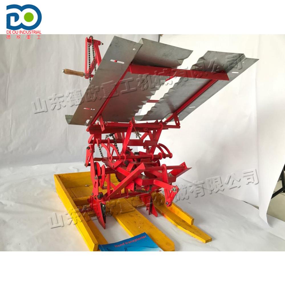 手摇式双插小秧机 便携式水种植机 型单人人YHV稻农田加工操作机