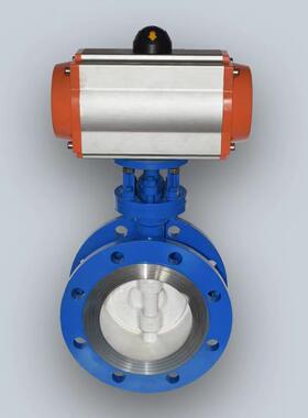 【厂家直】气动三心硬密封法蝶阀D643H-1偏0C DN3兰0销0 品质厂家