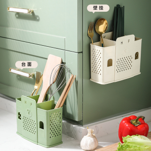 家用免打孔筷子篓筷子筒厨房塑料创意沥水餐具收纳盒筷子盒筷子笼