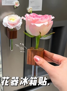 实木试管插花器冰箱磁力贴