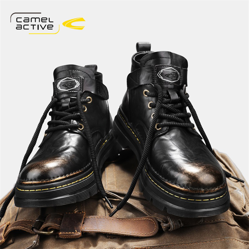 德国骆驼动感马丁靴男爆款真牛皮
