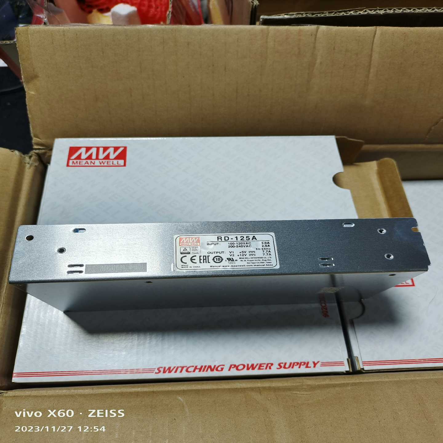 询价明纬RD-125A，台湾明纬开关电源双路电源V1，+5V7.议价