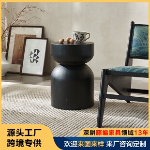 实木木墩家用圆形茶几凳矮简约实木边几树木墩子民宿摆件根雕凳子