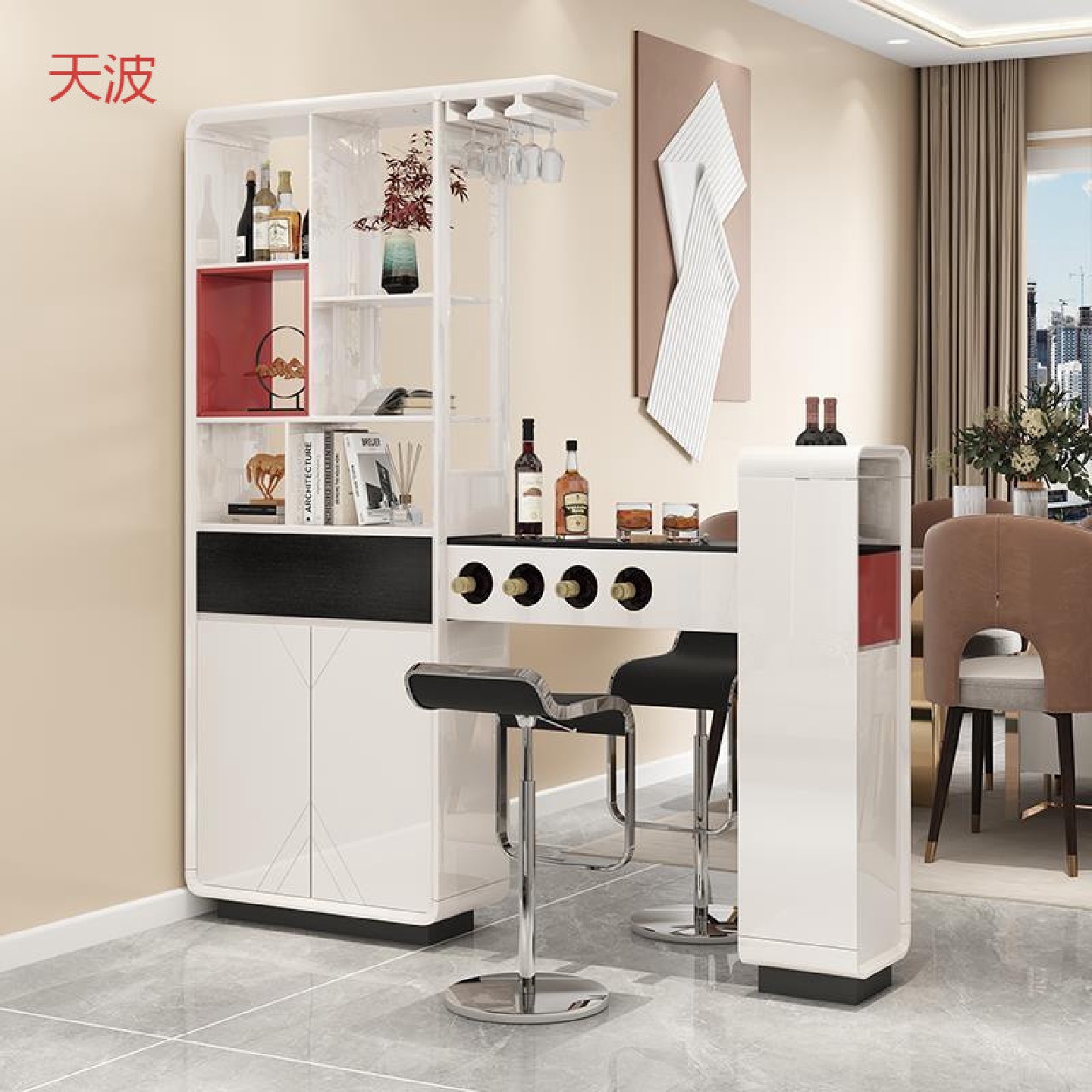 dde入户客厅双面酒柜隔断柜伸缩吧台现代简约展示柜收纳柜靠墙轻