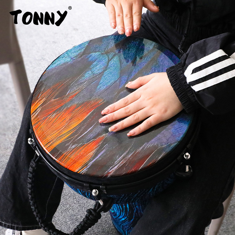 tonny孔雀紫非洲鼓成人手鼓12寸专业丽江云南手拍鼓演奏级鼓