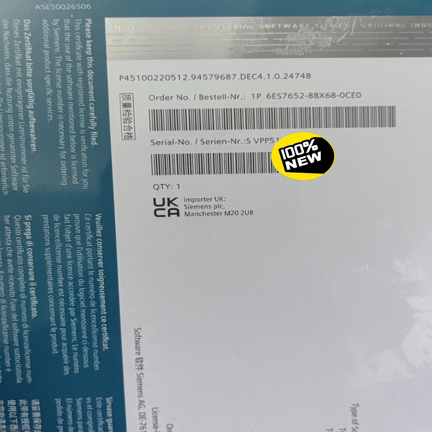 询价未开封6ES7652-8BX68-0CE0，实物