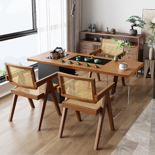 家用阳台实木茶桌椅组合小户型茶具茶台一体整套 茶几客厅2024新款