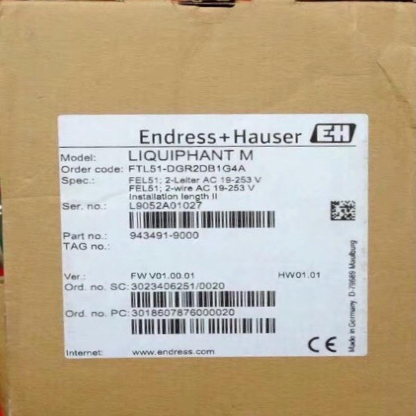 E+H FTL51-DGR2DB1G4A 恩德斯豪斯音叉(亚飞商行）