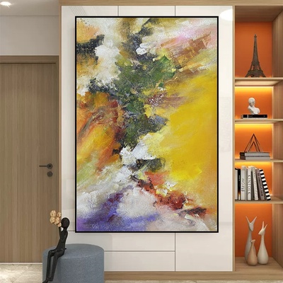 纯手绘油画抽象艺术玄关装饰画现代简约客厅背景大幅挂画厚肌理画