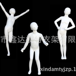 展示模特抽象童装 儿童模特道具亮光白童装 陈列模特玻璃钢模特