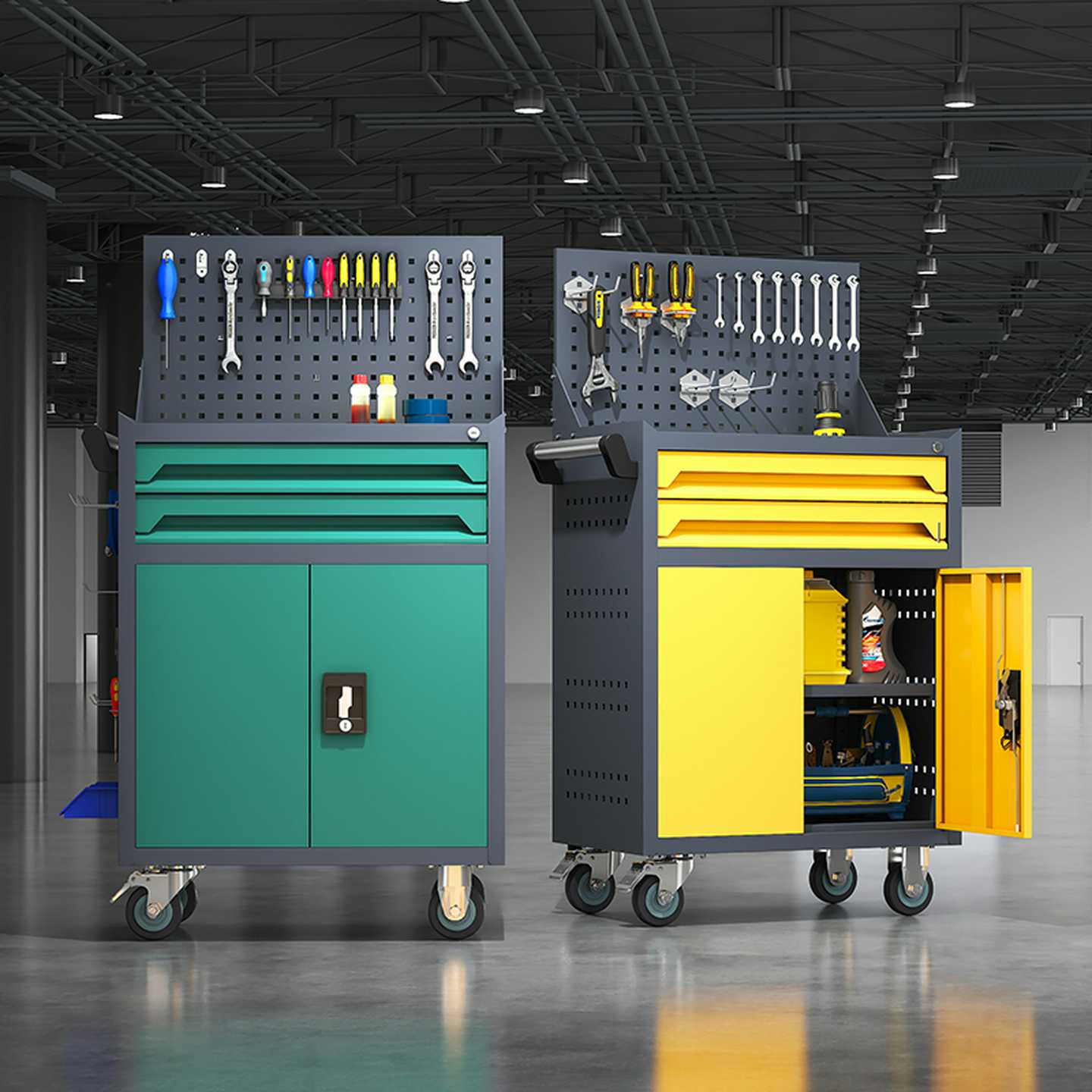 A12工具车小推车移动多功能车间汽修维修柜推车铁皮五金工作台工