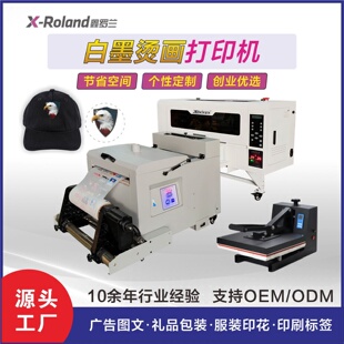 化服装 高速双头白墨烫画机荧光色抖粉机个性 DIY纸皮布机器设备dtf