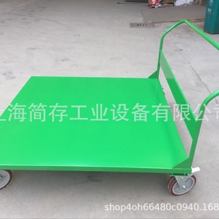 制作重型单层钢制铁板推车物流搬运车平板拉货车静音推车