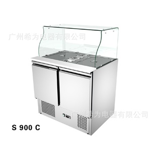 冰箱冰箱桌子三明治比萨准备表冰箱展示沙拉吧台 商业餐厅柜台下