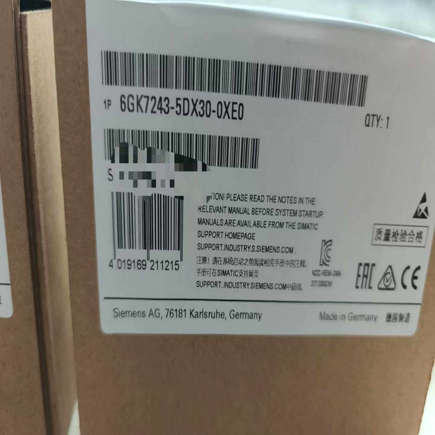 询价~6GK7243-5DX30-0XE0未拆封，顺丰，现