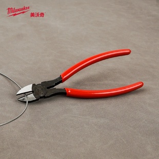 milwaukee美沃奇进口斜口钳子斜嘴钳8英寸多功能工业级可剪钢丝