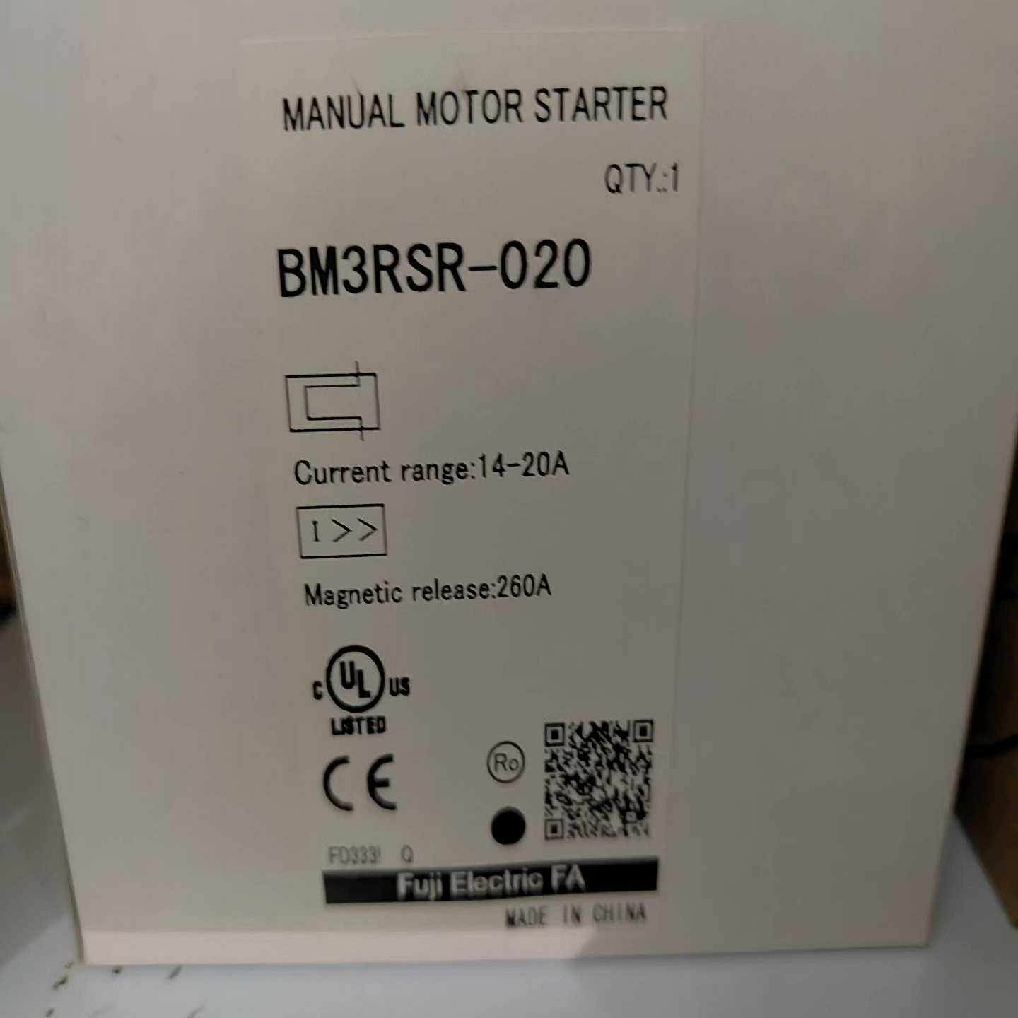 富士电动机保护用低压断路器BM3RSR-020~询价